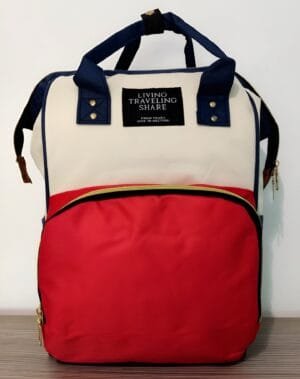 Mochila modelo Sophie, color mixto, posición de frente, mochila pañalera